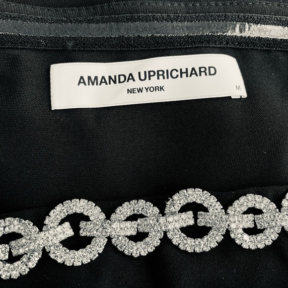 Amanda Uprichard Black Strapless Mini Dress Mohan Crystal Embellished Medium - Picture 8 of 11